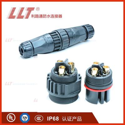 利路通M22圓形防水連接器 2-4針螺絲鎖線，公母對接電纜連接的可靠之選
