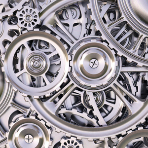 用鋒利的光和黑色環(huán)境 3d 這機(jī)械齒輪